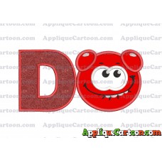 Red Jelly Applique Embroidery Design With Alphabet D