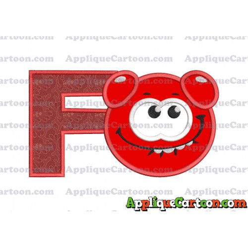 Red Jelly Applique Embroidery Design With Alphabet F