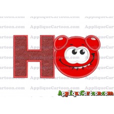 Red Jelly Applique Embroidery Design With Alphabet H