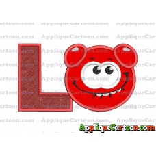 Red Jelly Applique Embroidery Design With Alphabet L