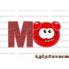 Red Jelly Applique Embroidery Design With Alphabet M