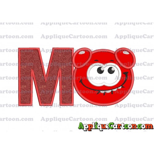 Red Jelly Applique Embroidery Design With Alphabet M