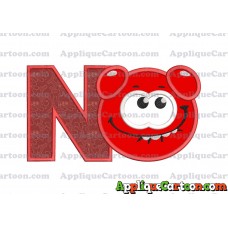 Red Jelly Applique Embroidery Design With Alphabet N
