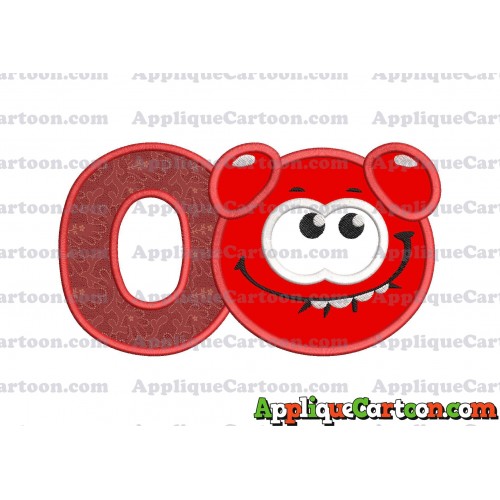 Red Jelly Applique Embroidery Design With Alphabet O