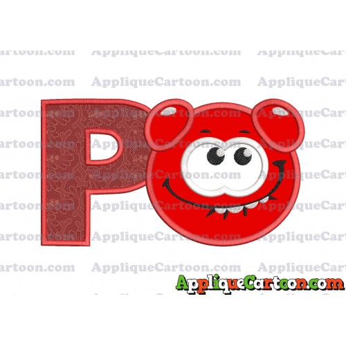 Red Jelly Applique Embroidery Design With Alphabet P