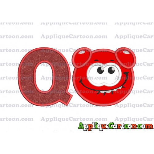 Red Jelly Applique Embroidery Design With Alphabet Q