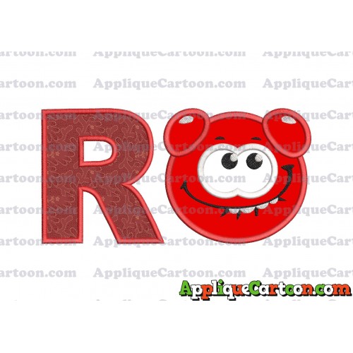 Red Jelly Applique Embroidery Design With Alphabet R