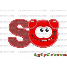 Red Jelly Applique Embroidery Design With Alphabet S