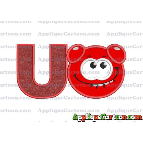 Red Jelly Applique Embroidery Design With Alphabet U