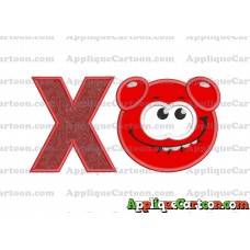 Red Jelly Applique Embroidery Design With Alphabet X