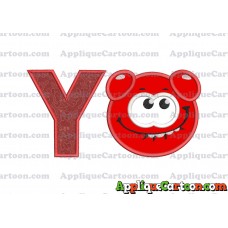 Red Jelly Applique Embroidery Design With Alphabet Y