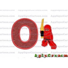 Red Lego Applique Embroidery Design With Alphabet O