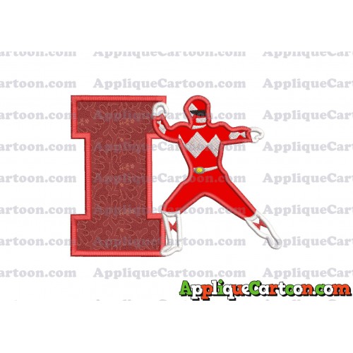 Red Power Rangers Applique Embroidery Design With Alphabet I
