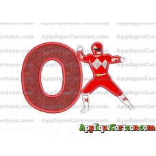 Red Power Rangers Applique Embroidery Design With Alphabet O