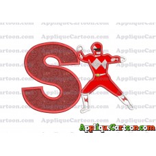Red Power Rangers Applique Embroidery Design With Alphabet S
