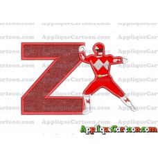 Red Power Rangers Applique Embroidery Design With Alphabet Z