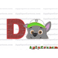 Rocky Paw Patrol Applique Embroidery Design With Alphabet D