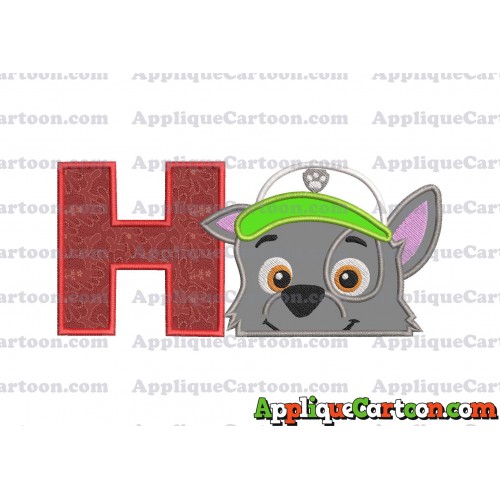 Rocky Paw Patrol Applique Embroidery Design With Alphabet H