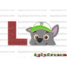 Rocky Paw Patrol Applique Embroidery Design With Alphabet L
