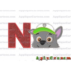 Rocky Paw Patrol Applique Embroidery Design With Alphabet N