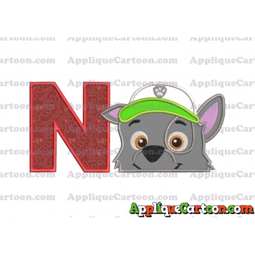 Rocky Paw Patrol Applique Embroidery Design With Alphabet N