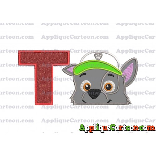 Rocky Paw Patrol Applique Embroidery Design With Alphabet T