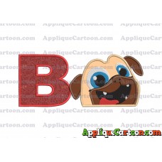 Rolly Puppy Dog Pals Head 01 Applique Embroidery Design With Alphabet B