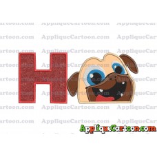 Rolly Puppy Dog Pals Head 01 Applique Embroidery Design With Alphabet H