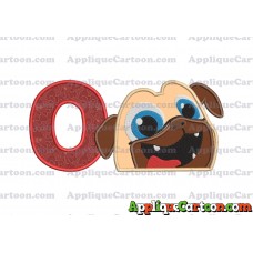 Rolly Puppy Dog Pals Head 01 Applique Embroidery Design With Alphabet O