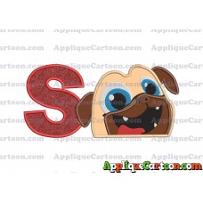 Rolly Puppy Dog Pals Head 01 Applique Embroidery Design With Alphabet S