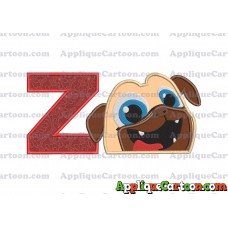 Rolly Puppy Dog Pals Head 01 Applique Embroidery Design With Alphabet Z
