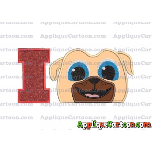 Rolly Puppy Dog Pals Head 02 Applique Embroidery Design With Alphabet I