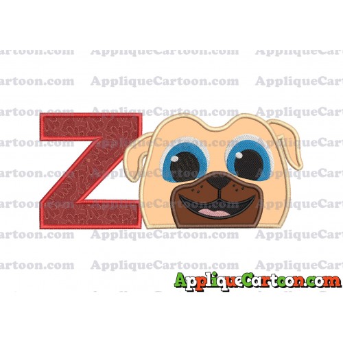 Rolly Puppy Dog Pals Head 02 Applique Embroidery Design With Alphabet Z