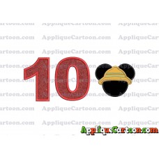 Safari Mickey Mouse Applique Design Birthday Number 10