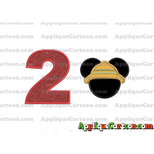 Safari Mickey Mouse Applique Design Birthday Number 2