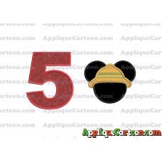 Safari Mickey Mouse Applique Design Birthday Number 5
