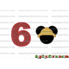 Safari Mickey Mouse Applique Design Birthday Number 6