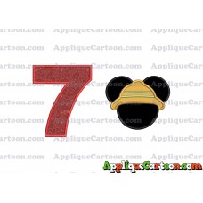 Safari Mickey Mouse Applique Design Birthday Number 7