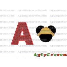 Safari Mickey Mouse Applique Design With Alphabet A