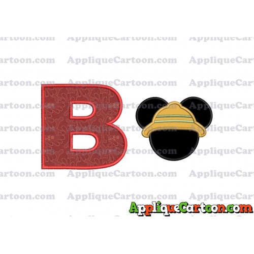 Safari Mickey Mouse Applique Design With Alphabet B