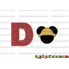Safari Mickey Mouse Applique Design With Alphabet D