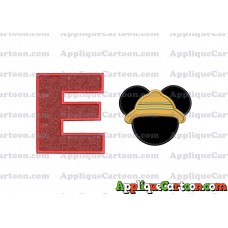 Safari Mickey Mouse Applique Design With Alphabet E