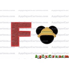 Safari Mickey Mouse Applique Design With Alphabet F