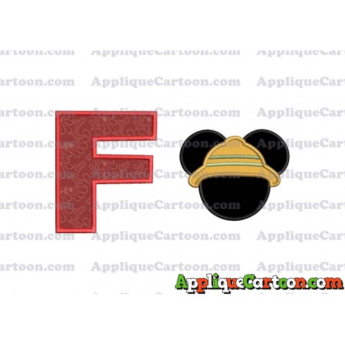 Safari Mickey Mouse Applique Design With Alphabet F