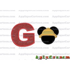 Safari Mickey Mouse Applique Design With Alphabet G