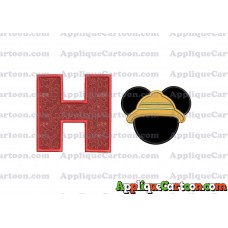 Safari Mickey Mouse Applique Design With Alphabet H