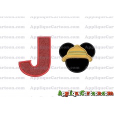 Safari Mickey Mouse Applique Design With Alphabet J