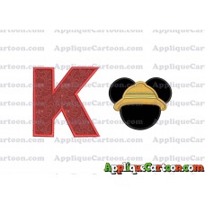 Safari Mickey Mouse Applique Design With Alphabet K