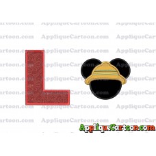 Safari Mickey Mouse Applique Design With Alphabet L