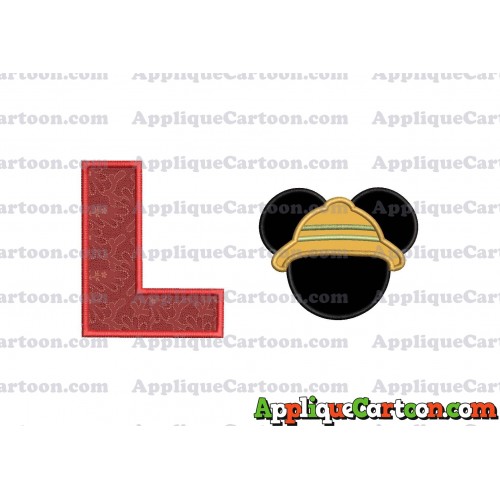 Safari Mickey Mouse Applique Design With Alphabet L